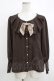 画像1: axes femme / シャボ付きラッフルブラウス M ブラウン H-25-10-19-1037-AX-BL-NS-ZH (1)