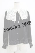 an another angelus / ビッグレース衿バイカラーブラウス Free Black H-25-10-19-1039-CA-BL-NS-ZH