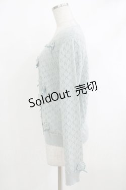 画像2: PINK HOUSE / モチーフ付き透かし編みカーディガン  ミント H-25-10-19-1043-LO-TO-NS-ZH