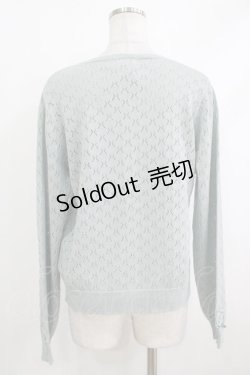 画像3: PINK HOUSE / モチーフ付き透かし編みカーディガン  ミント H-25-10-19-1043-LO-TO-NS-ZH