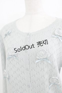 画像4: PINK HOUSE / モチーフ付き透かし編みカーディガン  ミント H-25-10-19-1043-LO-TO-NS-ZH