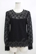 axes femme / 総レースビスチェ切替プルオーバー M ブラック H-25-10-19-1045-AX-TO-NS-ZH
