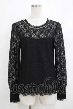 画像1: axes femme / 総レースビスチェ切替プルオーバー M ブラック H-25-10-19-1045-AX-TO-NS-ZH