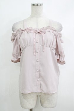 画像1: Ank Rouge / はしごリボンオフショルパフブラウス Free M H-25-10-19-1050-CA-BL-NS-ZH