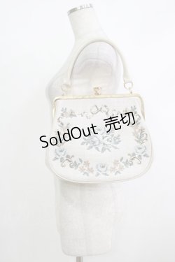 画像1: an another angelus / リボンローズ刺繍がま口バッグ  IVORY H-25-10-19-1052-CA-BG-NS-ZH