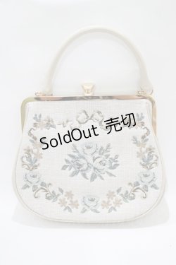 画像2: an another angelus / リボンローズ刺繍がま口バッグ  IVORY H-25-10-19-1052-CA-BG-NS-ZH
