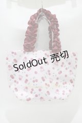 Maison de FLEUR / サクランボフリルハンドルトートバッグ  ピンク H-25-10-19-1055-LO-BG-NS-ZH