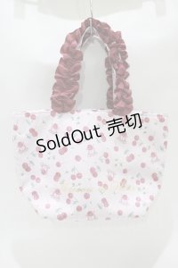 Maison de FLEUR / サクランボフリルハンドルトートバッグ  ピンク H-25-10-19-1055-LO-BG-NS-ZH
