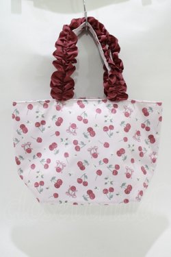 画像2: Maison de FLEUR / サクランボフリルハンドルトートバッグ  ピンク H-25-10-19-1055-LO-BG-NS-ZH