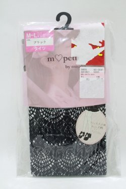 画像1: m petit by misako / AMマーメイドレースタイツ  ブラック H-25-10-19-1058-LO-ZA-NS-ZH
