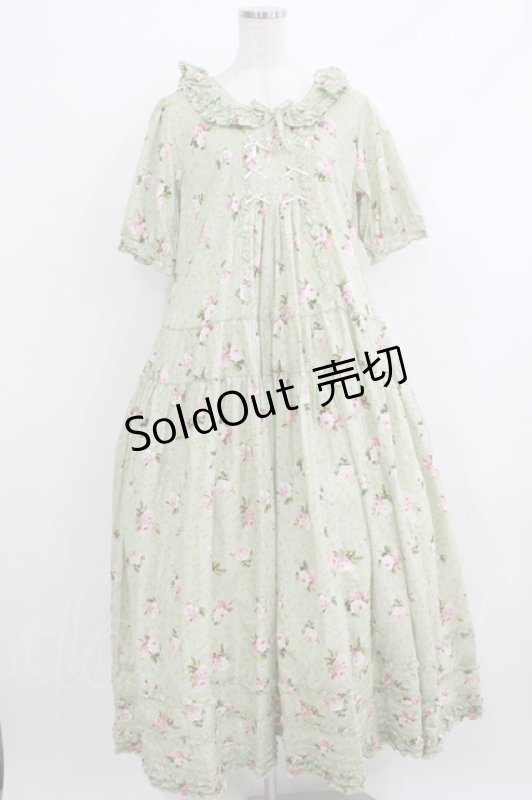 画像1: PINK HOUSE / ブロッサムローズプリントワンピース  ミント H-25-10-19-1006-LO-OP-NS-ZH (1)