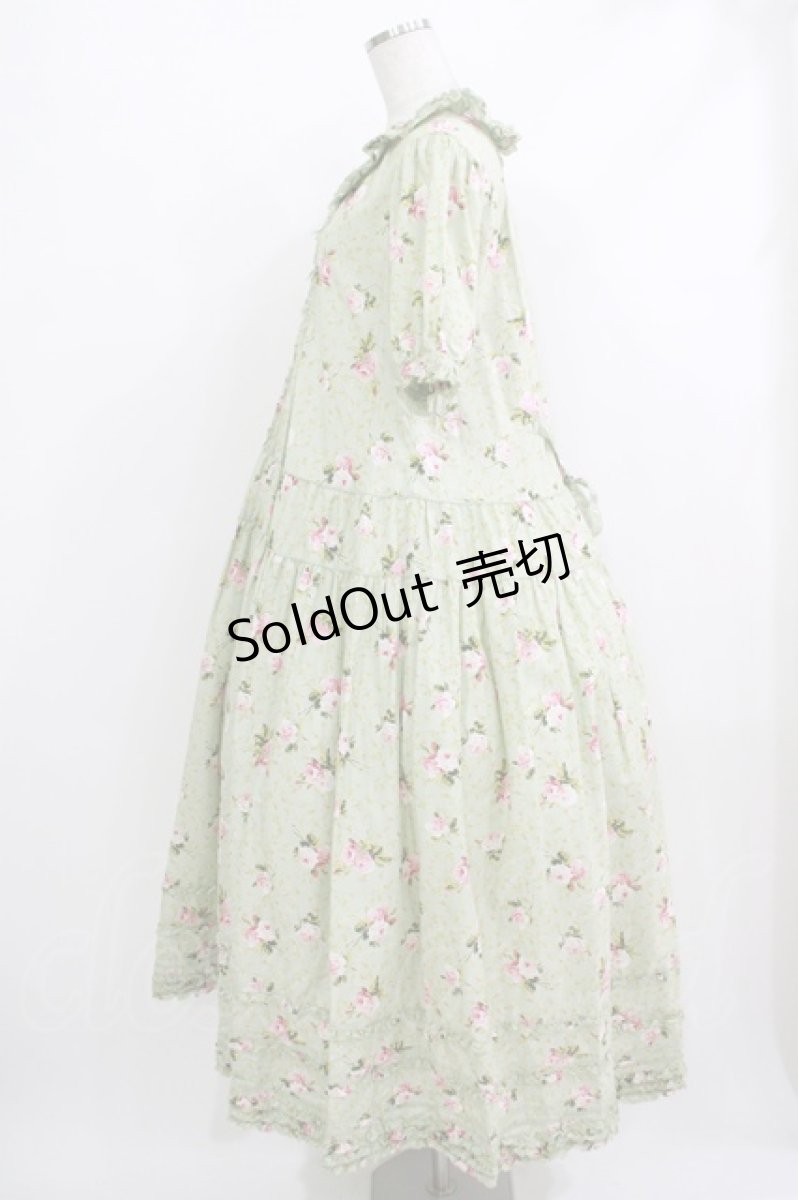 画像2: PINK HOUSE / ブロッサムローズプリントワンピース  ミント H-25-10-19-1006-LO-OP-NS-ZH (2)