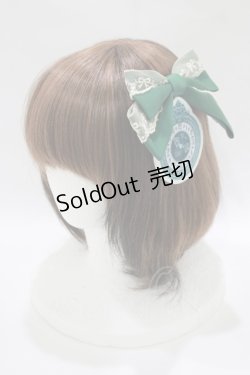画像1: Innocent World / 薔薇と懐中時計のクリップ  グリーン H-25-10-19-1074-IW-AC-NS-ZH