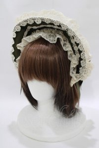 Innocent World / アニバーサリーボンネット  グリーン/生成り H-25-10-19-1078-IW-AC-NS-ZH