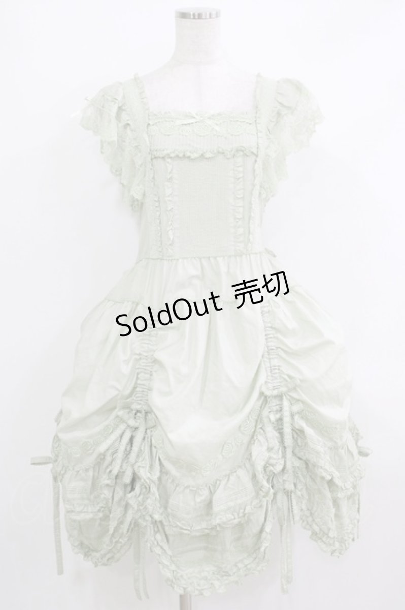 画像1: PINK HOUSE / ローズレース使いローンエプロンドレス  ミント H-25-10-19-1007-LO-OP-NS-ZH (1)