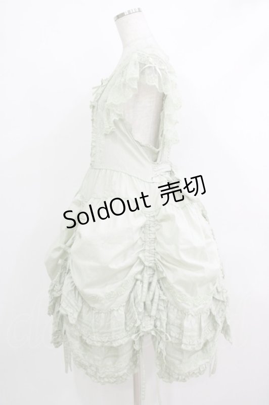 画像2: PINK HOUSE / ローズレース使いローンエプロンドレス  ミント H-25-10-19-1007-LO-OP-NS-ZH (2)