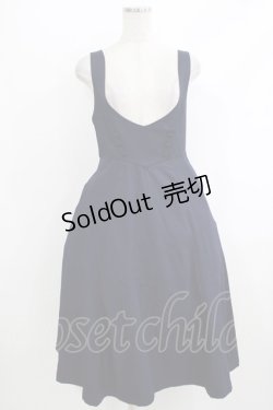 画像1: Fi.n.t / ダブル釦ディープネックジャンパースカート Free NAVY H-25-10-19-1016-CA-OP-NS-ZH