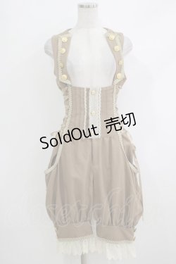 画像1: ALICE and the PIRATES / 時計ウサギのサロペット Free ベージュ H-25-10-19-1023-PA-OP-NS-ZH