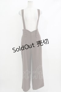 Fi.n.t / ダブル釦ハイウエストサスペンダー付きパンツ Free Brown H-25-10-19-1024-CA-OP-NS-ZH