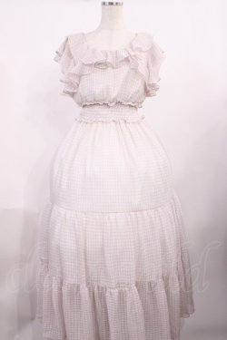 画像1: Ank Rouge / シアチェックティアードフリルマキシワンピース M ピンク H-25-10-19-006-CA-OP-NS-ZH
