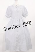 m petit by misako / ストライプワンピース M ブルー H-25-10-19-011-LO-OP-NS-ZH