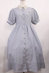 m petit by misako / ストライプワンピース M ブルー H-25-10-19-011-LO-OP-NS-ZH
