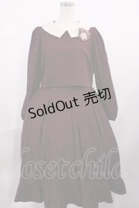 m petit by misako / サンリオキャラクターズコラボ マイメロディワッペン付きワンピース M ボルドー H-25-10-19-014-LO-OP-NS-ZH