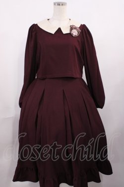 画像1: m petit by misako / サンリオキャラクターズコラボ マイメロディワッペン付きワンピース M ボルドー H-25-10-19-014-LO-OP-NS-ZH