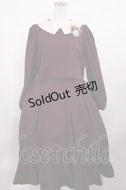 画像1: m petit by misako / サンリオキャラクターズコラボ マイメロディワッペン付きワンピース M ボルドー H-25-10-19-014-LO-OP-NS-ZH