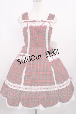 画像1: BABY,THE STARS SHINE BRIGHT / 裾スカラップタータンチェックジャンパースカートセット Free エンジ H-25-10-19-002-BA-OP-NS-ZH