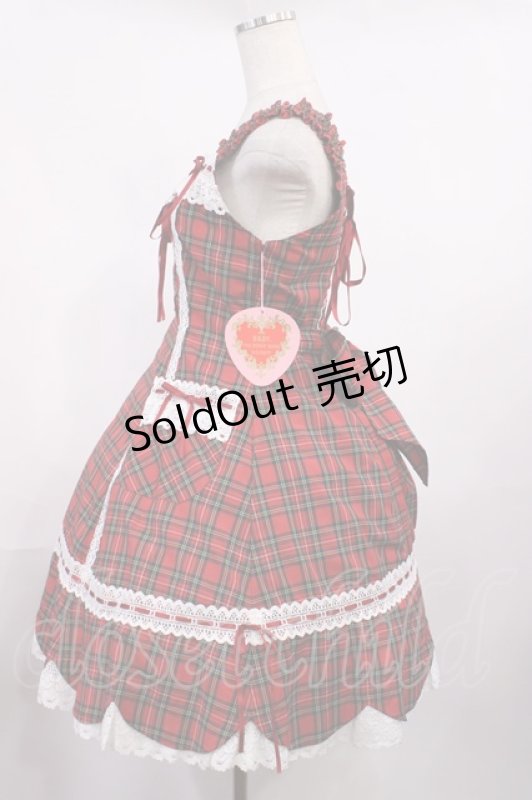 画像2: BABY,THE STARS SHINE BRIGHT / 裾スカラップタータンチェックジャンパースカートセット Free エンジ H-25-10-19-002-BA-OP-NS-ZH (2)