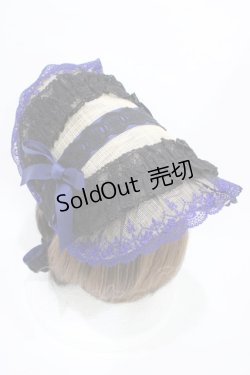 画像2: Moi-meme-Moitie / タイニーローズレースリネンヘッドドレス  黒×青 H-25-10-20-1004-MO-AC-KB-ZH