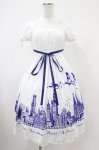 画像1: Moi-meme-Moitie / サイレントムーンワンピース(ミニ丈)  white x blue H-25-10-20-1037-MO-OP-KB-ZH (1)