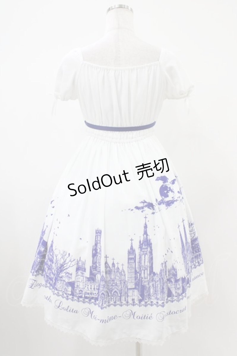画像2: Moi-meme-Moitie / サイレントムーンワンピース(ミニ丈)  white x blue H-25-10-20-1037-MO-OP-KB-ZH (2)