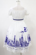 画像2: Moi-meme-Moitie / サイレントムーンワンピース(ミニ丈)  white x blue H-25-10-20-1037-MO-OP-KB-ZH (2)