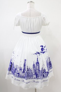 画像2: Moi-meme-Moitie / サイレントムーンワンピース(ミニ丈)  white x blue H-25-10-20-1037-MO-OP-KB-ZH