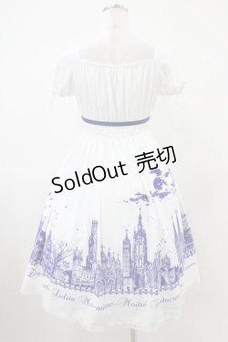 画像2: Moi-meme-Moitie / サイレントムーンワンピース(ミニ丈)  white x blue H-25-10-20-1037-MO-OP-KB-ZH