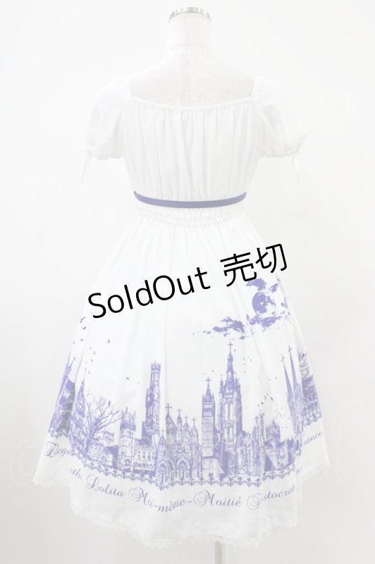 画像2: Moi-meme-Moitie / サイレントムーンワンピース(ミニ丈)  white x blue H-25-10-20-1037-MO-OP-KB-ZH (2)