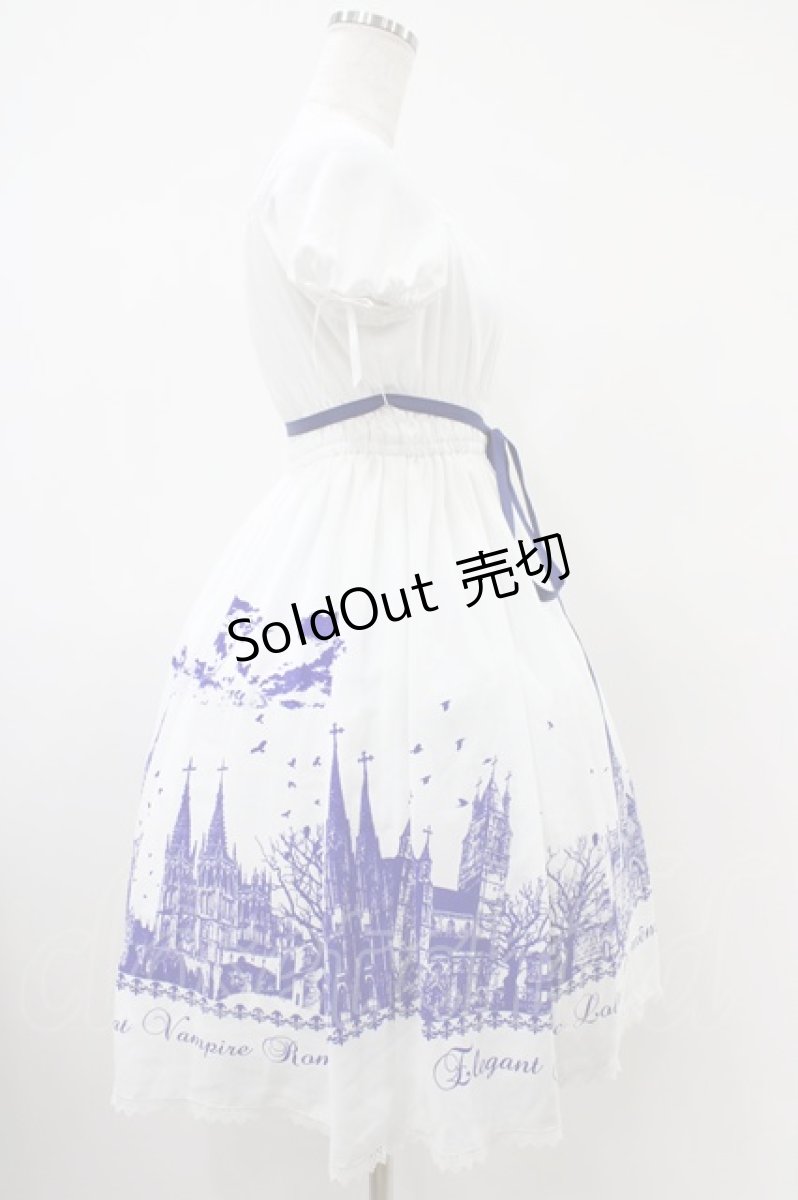 画像3: Moi-meme-Moitie / サイレントムーンワンピース(ミニ丈)  white x blue H-25-10-20-1037-MO-OP-KB-ZH (3)