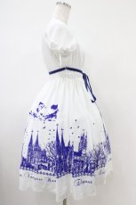 画像3: Moi-meme-Moitie / サイレントムーンワンピース(ミニ丈)  white x blue H-25-10-20-1037-MO-OP-KB-ZH (3)