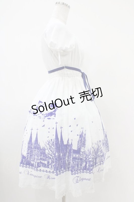 画像3: Moi-meme-Moitie / サイレントムーンワンピース(ミニ丈)  white x blue H-25-10-20-1037-MO-OP-KB-ZH (3)