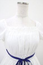 画像4: Moi-meme-Moitie / サイレントムーンワンピース(ミニ丈)  white x blue H-25-10-20-1037-MO-OP-KB-ZH (4)