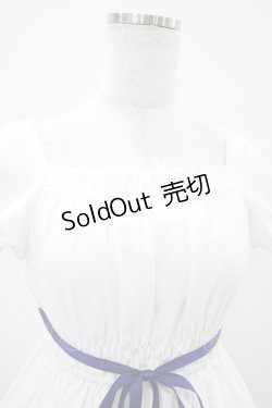 画像4: Moi-meme-Moitie / サイレントムーンワンピース(ミニ丈)  white x blue H-25-10-20-1037-MO-OP-KB-ZH