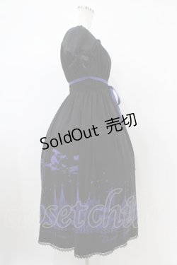 画像3: Moi-meme-Moitie / サイレントムーンワンピース（ミディアム丈）  ブラック×ブルー H-25-10-20-1038-MO-OP-KB-ZH