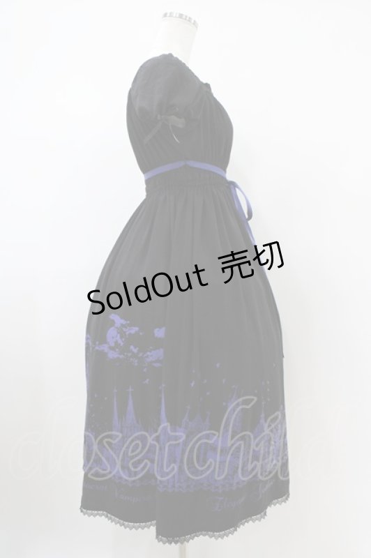 画像3: Moi-meme-Moitie / サイレントムーンワンピース（ミディアム丈）  ブラック×ブルー H-25-10-20-1038-MO-OP-KB-ZH (3)