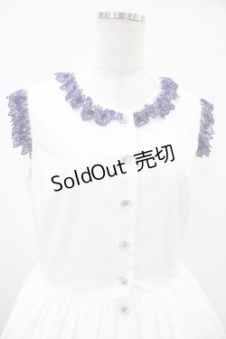 画像4: Moi-meme-Moitie / Rose Garden刺繍サンドレス 13号 白×青 H-25-10-20-1041-MO-OP-KB-ZH