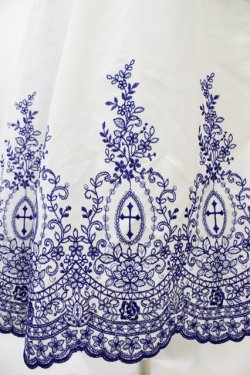画像5: Moi-meme-Moitie / Rose Garden刺繍サンドレス 13号 白×青 H-25-10-20-1041-MO-OP-KB-ZH