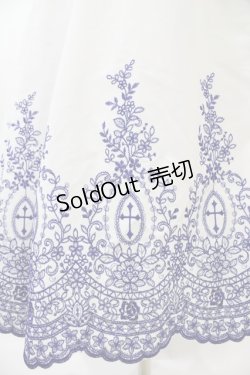 画像5: Moi-meme-Moitie / Rose Garden刺繍サンドレス 13号 白×青 H-25-10-20-1041-MO-OP-KB-ZH