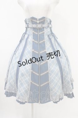 画像1: OZZ ANGELO / ローズハンティングジップスカート  ブルー H-25-10-20-1044-OO-SK-KB-ZH