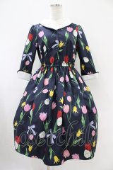 Emily Temple cute / Tulipワンピース  ネイビー H-25-10-20-1047-ET-OP-KB-ZH